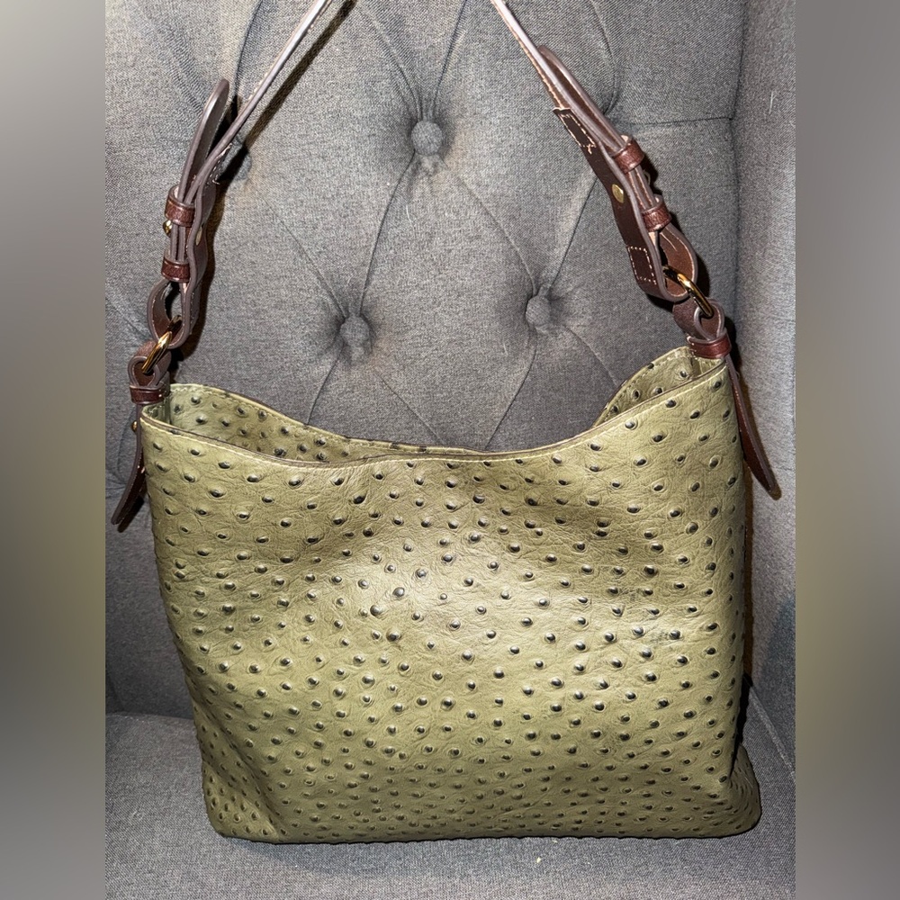Dooney & Bourke Olive Ostrich Cooper - Picture 2 of 6